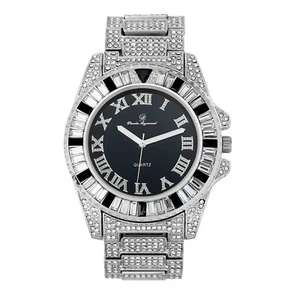 Baguette Cut Diamond Crystal Bling-ed Out Men's Watch - ST10372 metal - Picture 1 of 35