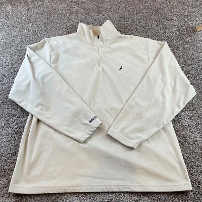 Suéter Nautica Nautex Para Hombres XL Beige Cuarto Cremallera Cuello Polar Pullover Foto 1 de 4
