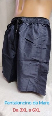 Pantaloncino Mare Uomo Taglie Calibrate Dalla 3XL a 6XL Con Bordino Colorato - Immagine 1 di 4