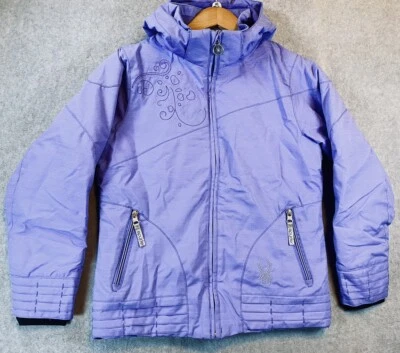 Chaqueta de esquí Spyder niñas 12 XTL 10.000 Thinsulate lila púrpura bordada brillante Foto 1 de 4