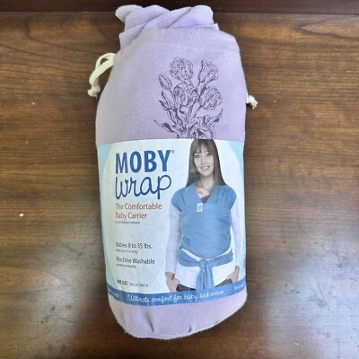 MOBY WRAP Bebé INFANTE Recién Nacido Portador Manos Libres Eslinga PÚRPURA Lila Flor de Tulipán Foto 1 de 4