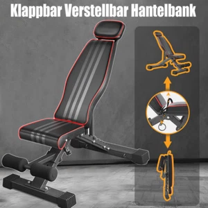 NEU Hantelbank Trainingsbank Multi Verstellbar Schrägbank Beincurl Fitnessgerät - Bild 1 von 12
