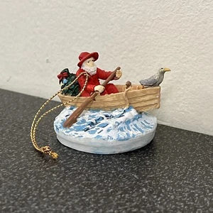 Silvestri Adorno de Navidad Papá Noel Barco de Remo Canoa Artesanal De Colección - Imagen 1 de 7