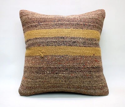 Kilim Square Pillow, 18x18 in, Decorative Throw Cushion, Handmade Vintage Pillow - Image 1 of 4