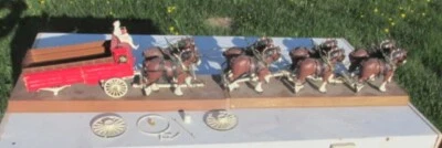 Vintage AMT Budweiser Clydesdales 8-Horse Hitch 1/20 Model Kit # 7702 ~ Partial - Image 1 of 4