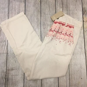 NEW VANESSA BRUNO ATHE' Beige/Tan Embroidery Pants Size 36 Straight leg 30x28 - Picture 1 of 5