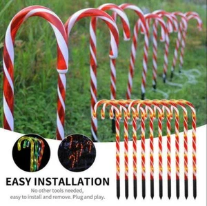 5PCS Candy Cane Solar Power Christmas Light OutdoGV Garden Christmas Tree Decor - Picture 1 of 7