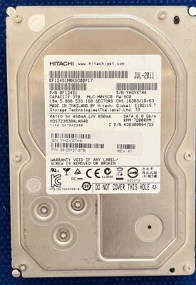 Hitachi Ultrastar 3TB 7200 RPM 64MB Cache 6G SATA 3.5" Hard Drive Tested - Image 1 of 3