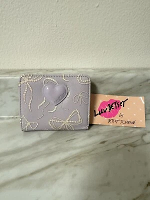 Luv Betsey Johnson Doble Lavanda Peral Arco Estampado Completo Coqueta Chica Foto 1 de 4