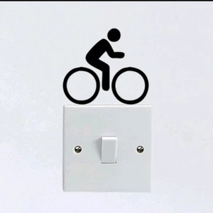 Bicycle rider light switch decal sticker boy girl home decor - Picture 1 of 2