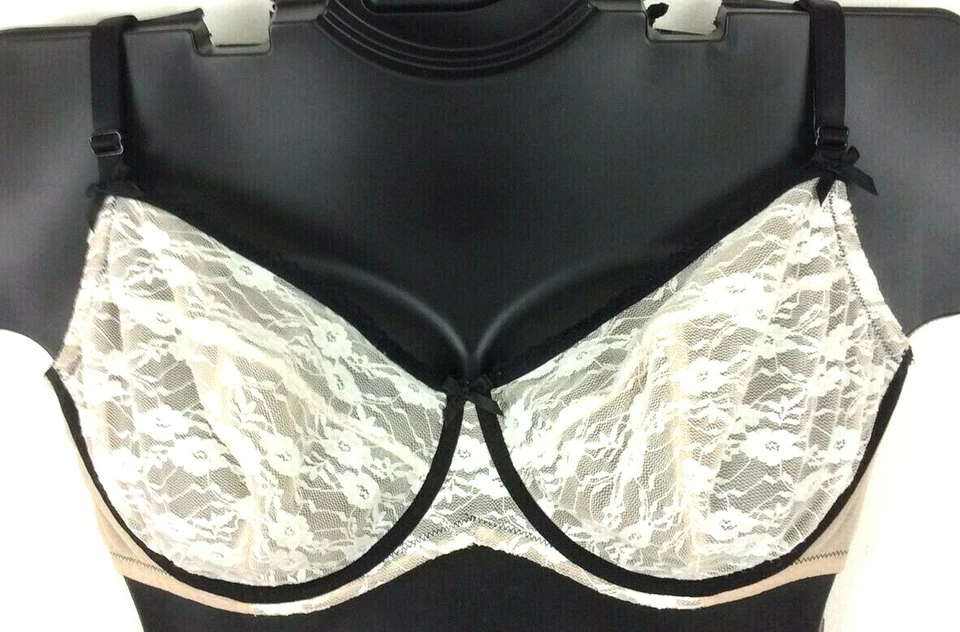 40DD NWOT Jezebel Unlined Seamed Full Support Sexy Lace Bra NEUTRALS 91008 - Image 1 of 4
