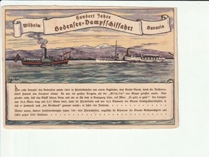 AK NAVE << 100 anni di navigazione a vapore Lago di Costanza, W. Bavaria...>> col cartolina kl 1924 - Foto 1 di 2