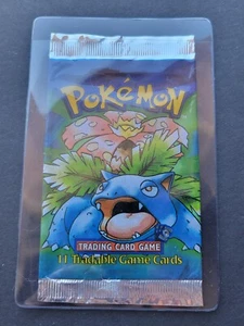 Pokemon SHADOWLESS BASE SET BOOSTER PACK WRAPPER - NO CARDS - VENUSAUR - Picture 1 of 4