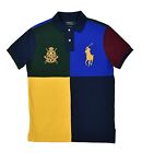 Polo Ralph Lauren Colorblock Big Pony Riders Crest Multi Polo Shirt Mens L