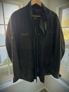 Vintage Belstaff Motorradjacke L Large gewachste Baumwolle mit kariertem Futter. England - Bild 1 von 7