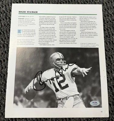 Roger Staubach Signed Autographed 10.5x12 Magazine Photo Page PSA/DNA Authentic - Image 1 of 2