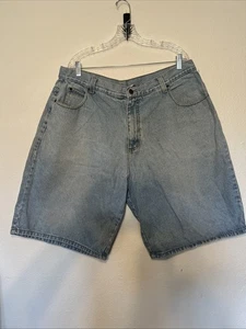 Vintage 90s Solo Men's Size 42 Denim Jorts Shorts Loose Fit Baggy Distressed Y2k - Picture 1 of 4