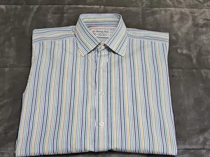 Turnbull & Asser Classic Striped Button-up Long Sleeve Luxury Dress Shirt 15.5  - Picture 1 of 15