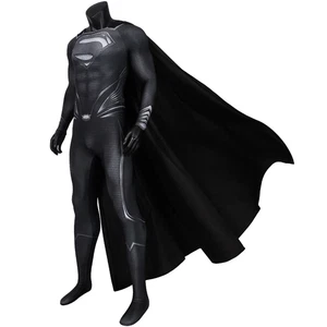 Justice League Superman Cosplay Kostüm Clark Kent schwarzer Anzug dehnbarer Body - Bild 1 von 14