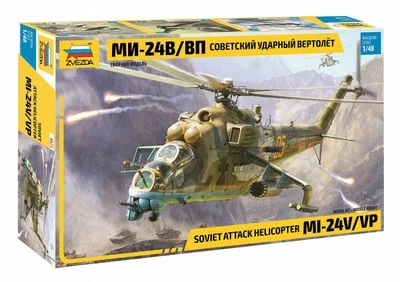 KIT MODELLINO ELICOTTERO STATICO ZVEZDA MIL-MI 24 V/VP MODELLISMO SCALA 1:48 - Immagine 1 di 4