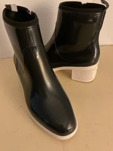 Kate Spade Damenstiefel schwarz Gummi Pfütze kurzer Regenabsatz Größe 9 Euro 40 - Bild 1 von 10