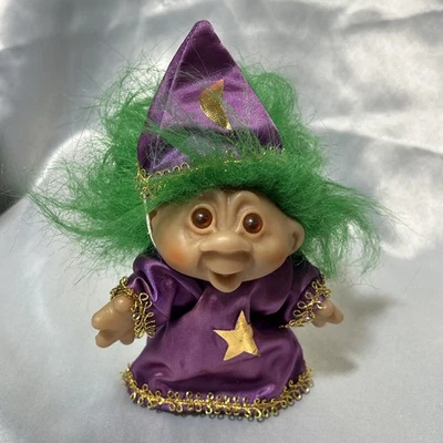 DAM 1986 Wizard Troll Green Hair & Hat Included Vintage 1990s Trolls Collectible - Image 1 of 4