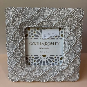 Cornice portafoto 7x7 Cynthia Rowley con perline design smerlato per foto 4x4 bellissima - Foto 1 di 5