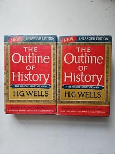 The Outline of History: H. G. Wells Vols. 1 & 2 New Enlarged Ed HC/DC - Picture 1 of 18