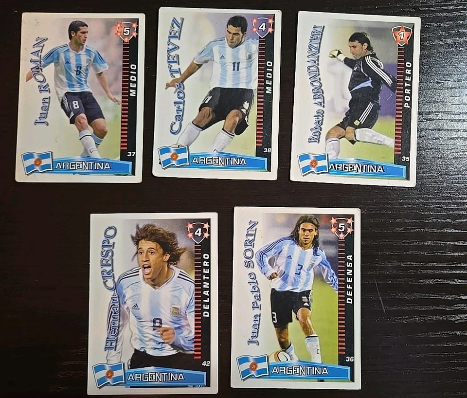 2006 Аргентина 5 игроков набор FIFA World Cup карта редкая включает карты рукав - Изображение 1 из 1