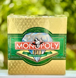 Sealed Monopoly 60th Anniversary Gold Limited Edition 1995 Neu in Box Brettspiel - Bild 1 von 10