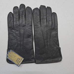 Vintage NWT Leather Dark Gray Soft Driving Riding Gloves Boys 18 Nylon Fur Lined - Picture 1 of 5