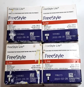 4 Boxen 50 Stück Freestyle Lite Diabetes Teststreifen (200 insgesamt) Datum 2/22 LESEN - Bild 1 von 3