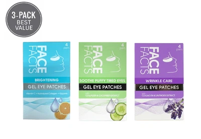 Face Facts Under Eye Gel Patches - Soothe Brighten Anti Wrinkle Care PACK OF 3 - Image 1 of 4