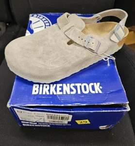 Birkenstock Tokio II Wildleder Stone Coin Clogs verstellbarer Riemen EU42 W11 M9 NEU - Bild 1 von 4