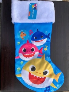 Calza natalizia squalo bambino nuova con etichetta decorazione natalizia bambino inverno - Foto 1 di 2