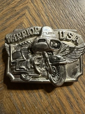 DE COLECCIÓN HEBILLA DE CINTURÓN WARRIOR MOTO EE. UU. Foto 1 de 4