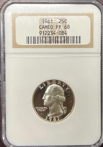 1961 U.S. Washington Silver Quarter NGC PF68 Cameo - Picture 1 of 2