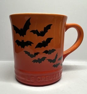 Le Creuset Halloween With Bats Coffee Mug 14 OZ - Flame Orange - Picture 1 of 13