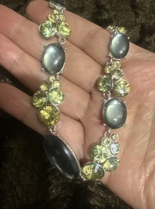 Collar Napier Vintage Firmado Tono Plata Con Piedras Preciosas Luna Nuevo Con Etiquetas $34 - Imagen 1 de 13