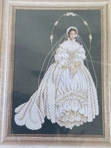 Lavender & Lace Cross Stitch Pattern I Thee Wed Bride Victorian Designs - Picture 1 of 3