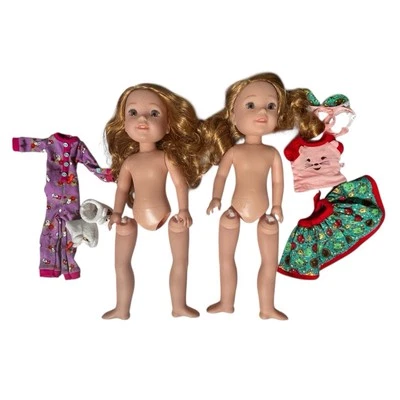 2 American Girl Doll Wellie Wishers Willa Doll 14-1/2" Piernas Necesita Reparación Ropa Foto 1 de 4