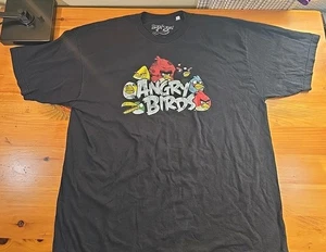 T-shirt Angry Birds 3XLT maglietta grafica girocollo nera adulto 100% cotone. J1 - Foto 1 di 8