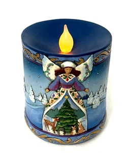 Jim Shore Crazy Mountain Led Flameless Angel Candle Christmas Winter Seasonal - Picture 1 of 7