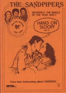 Sandpipers (Easy Listening Group) Hang On Sloopy 7" vinyl UK Satril 1976 4 prong - Bild 1 von 3