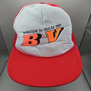 Vintage 1989 Barstow To Vegas Snapback Rope Hat Winner 100% Poly/Nylon One Size - Picture 1 of 6