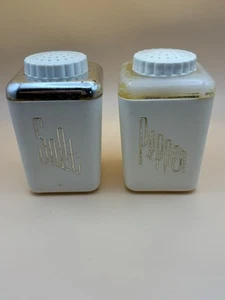 Lustro Ware Salt & Pepper Shakers White Vintage (read description) - Picture 1 of 7