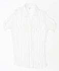 VINTAGE Womens Short Sleeve Shirt Blouse UK 20 2XL White BU15
