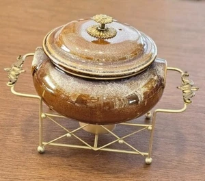 MCM Keramik Hyalyn Georges Briard Chafing SERVIEREN Topf Wärmer Schale 9,5"W 1960er - Bild 1 von 9