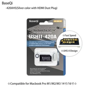 Baseqi For Macbook Pro 14inch 16inch M1/M2/M3/M4 Micro SD Card Adapter 420AHS - Picture 1 of 14