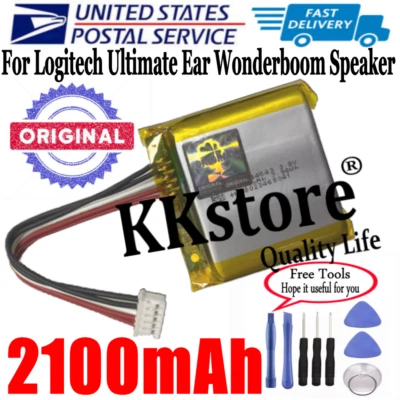 Bateria USPS Original 2100mAh para Alto-falante UE Ultimate Ear Logitech Wonderboom - Imagem 1 de 2